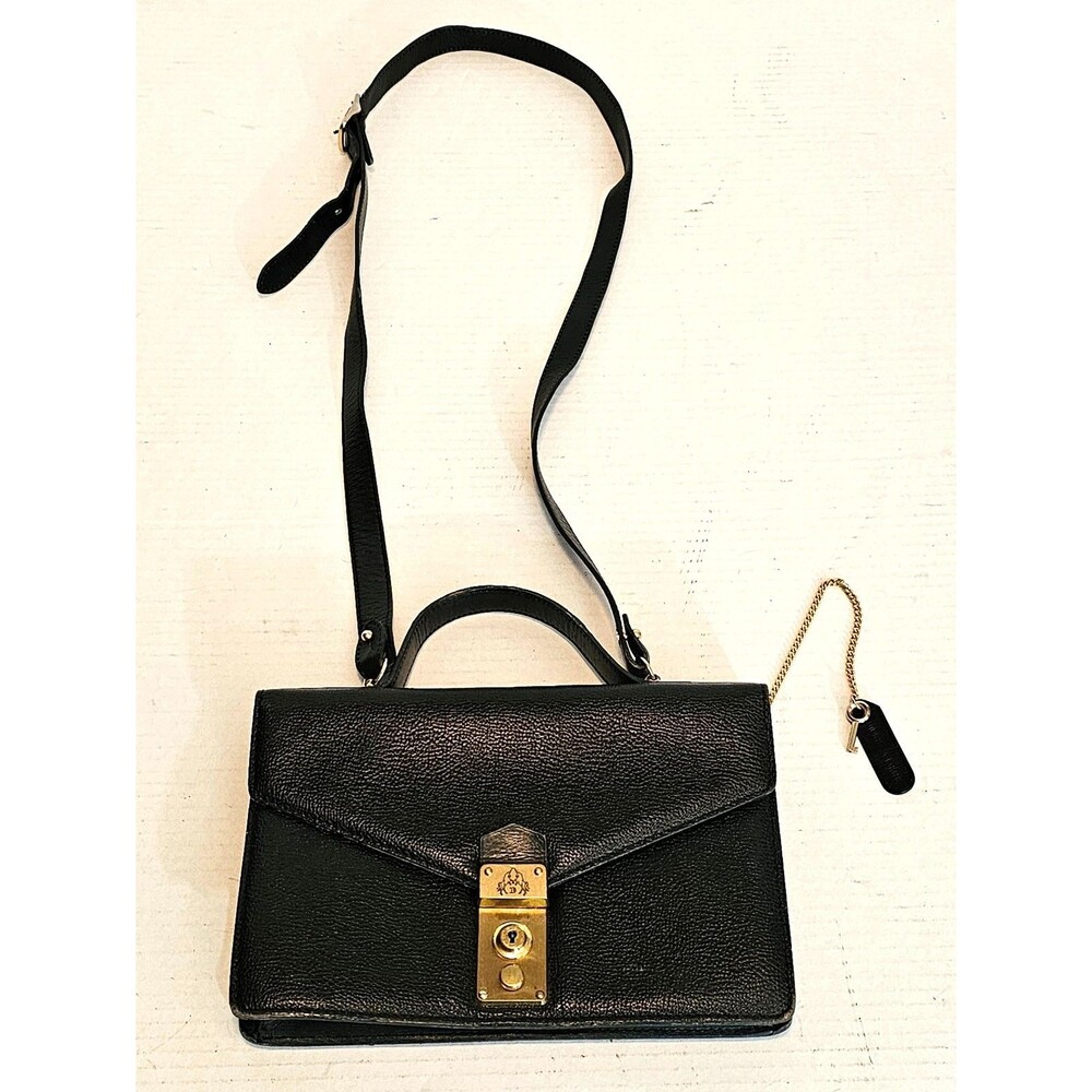 VTG Didier Lamarthe Pebbled Leather Crossbody Bag Flap Design with Lock READ